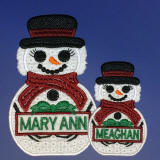 Personalized Snowpeople Embroidery