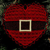 Santa Belt Heart Ornament