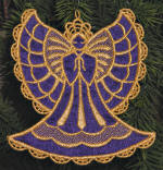 machine embroidery designs angel motif Christmas ornament with organza