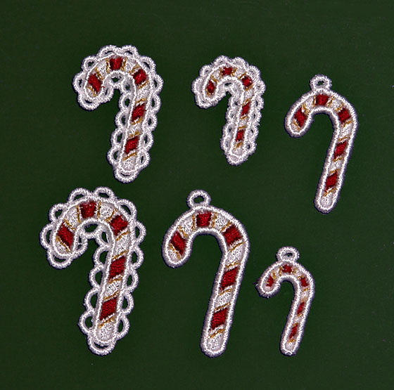 Machine embroidery designs K-Lace Christmas Holiday peppermint ornaments