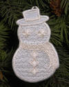 freestanding wing-needle snowman ornament
